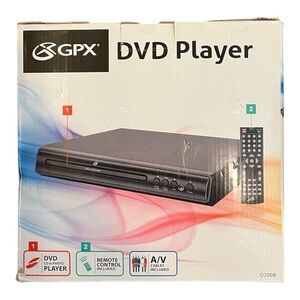GPX D200B DVD CD & PHOTO Player With Remote Control & A/V Cables Black NEW